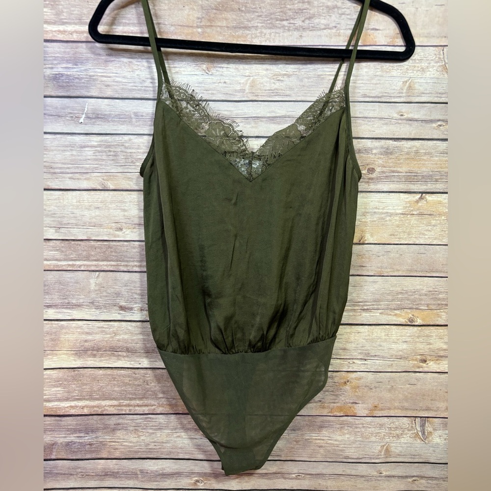 NWT Socialite Olive Green Lightweight Bodysuit Size XS